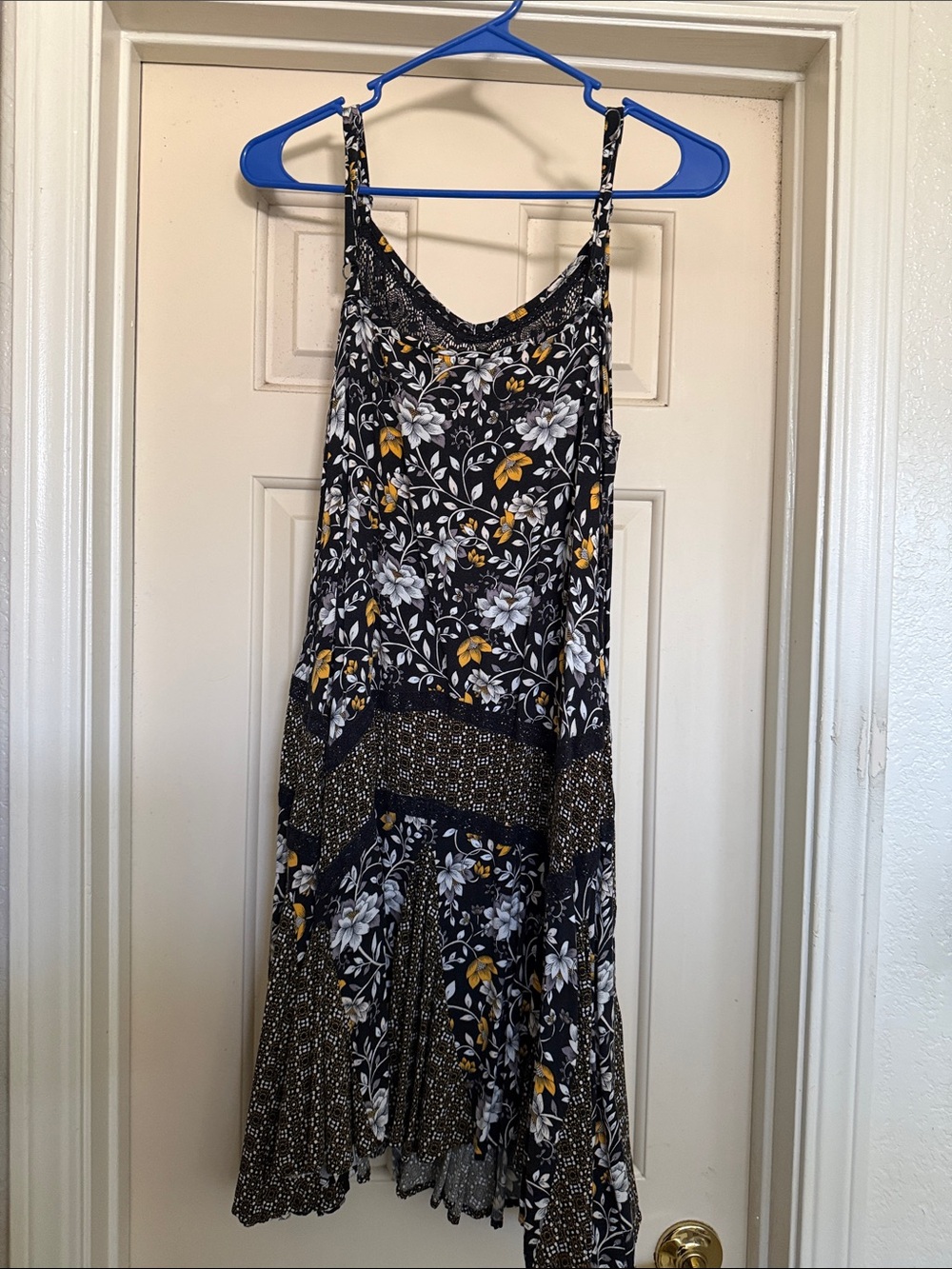 Torrid Black Floral Midi Dress with Yellow Accents - Picture 2 of 6